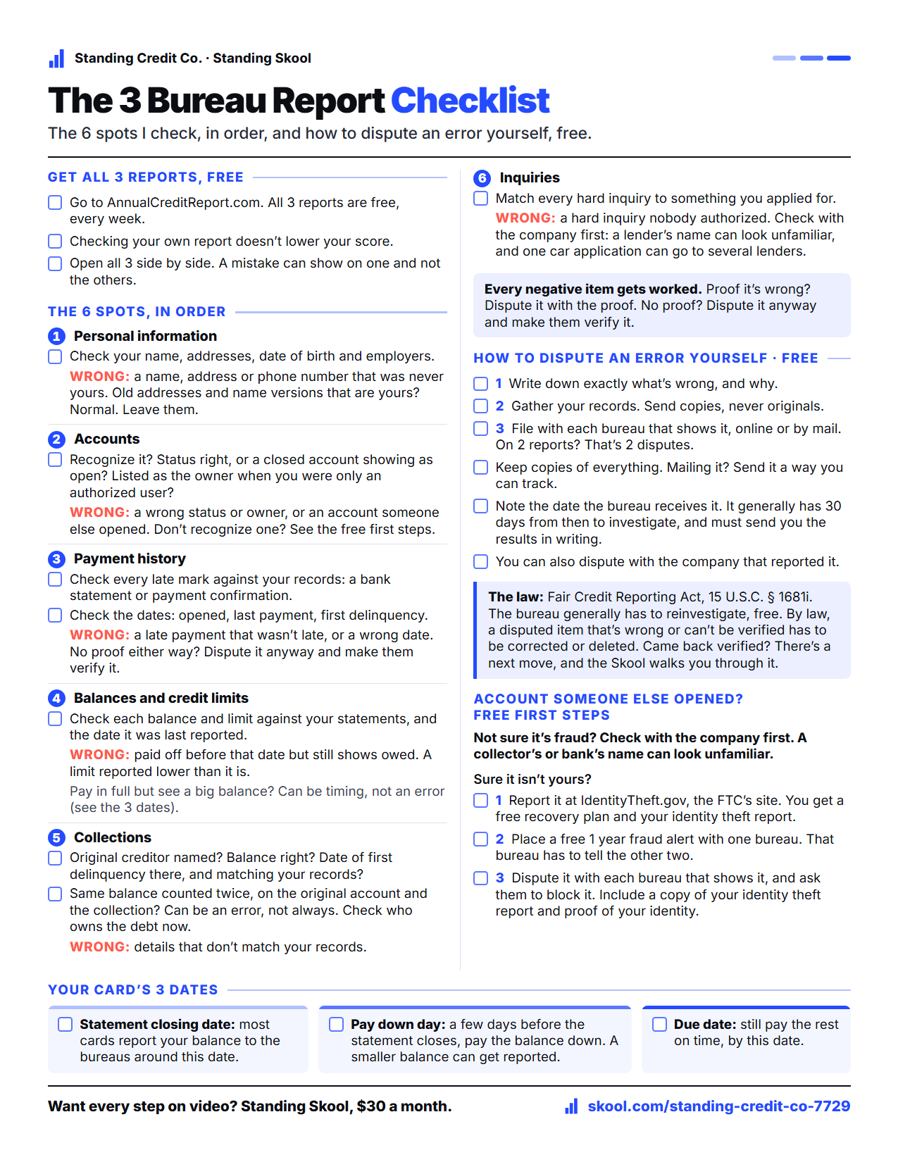 Checklist preview